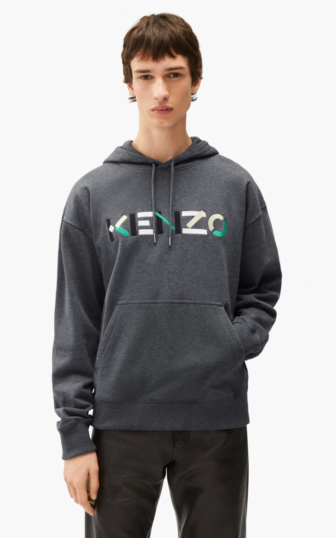 Kenzo Logo oversized Majice S Kapuljačom Muške - Sive - Hrvatska ZAPNTI458